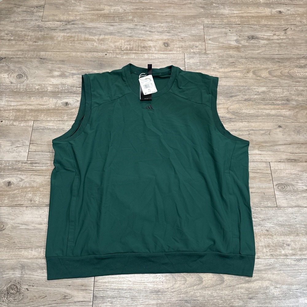 Adidas Golf Go-To Crest Graphic Vest Mens Size XL Collegiate Green IN6488 NWT
